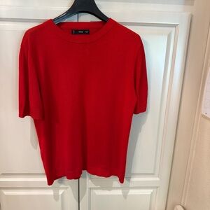 Mango 100% Pima cotton red short sleeve sweater